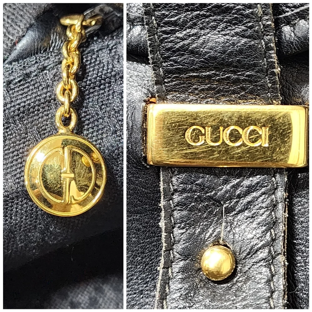 Gucci Vintage Leather Backpack Black